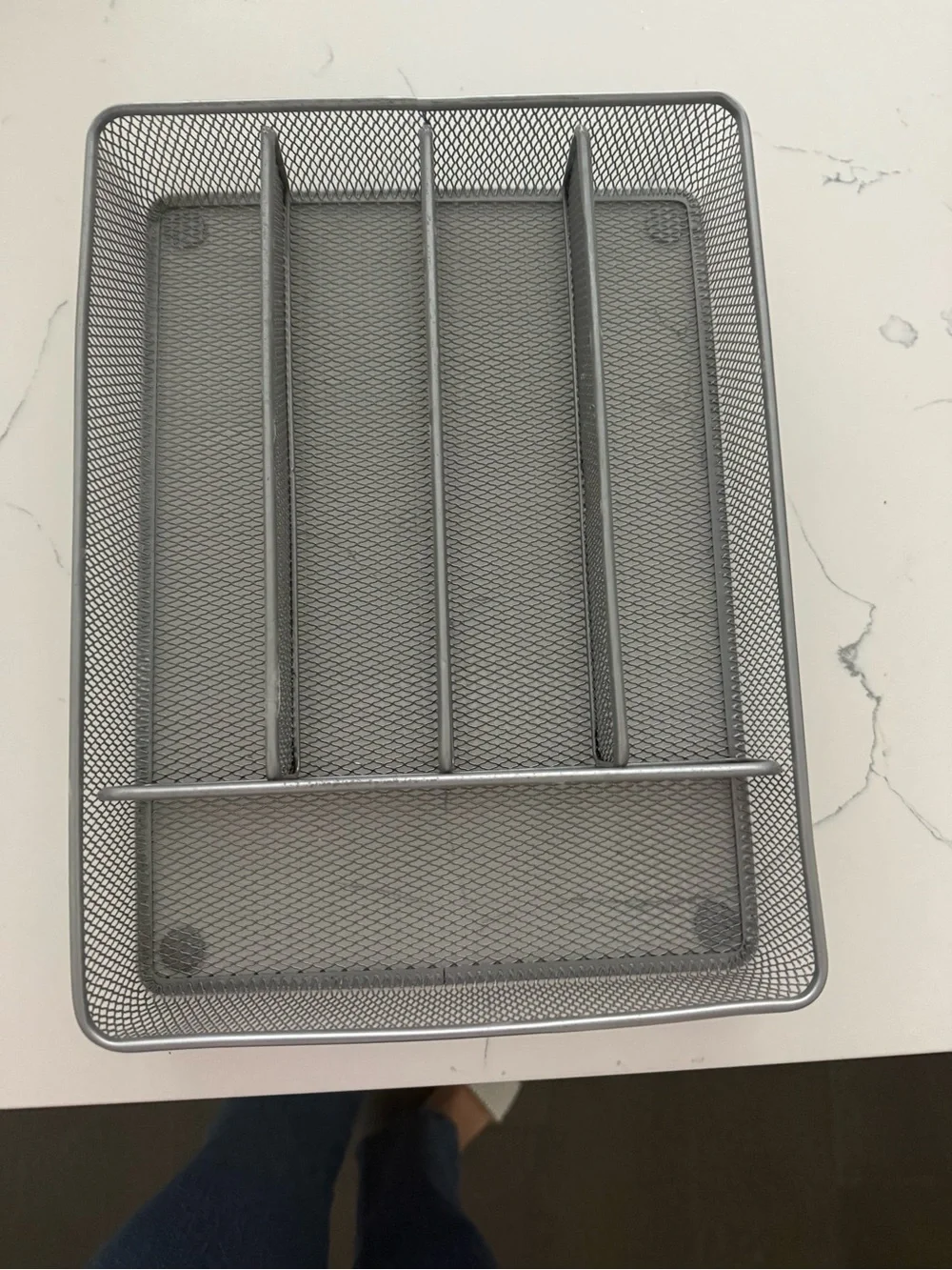 Skim Metal Mesh cutlery Organizer Tray - Gray